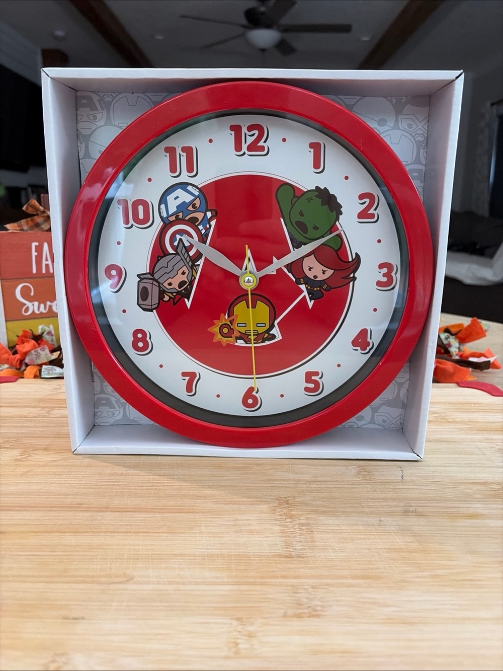 Marvel Red Avengers Character Wall Clock